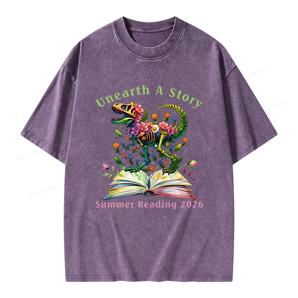 Pagewings Summer Reading 2026 Unisex Washed T-shirt