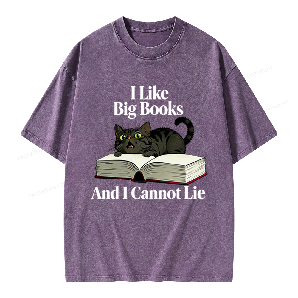 Pagewings I Like Big Books Unisex Washed T-shirt