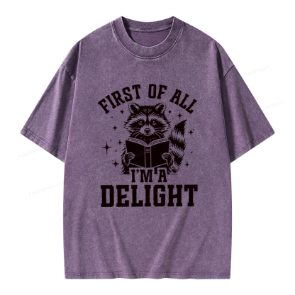 Pagewings First of All I’m a Delight Unisex Washed T-shirt