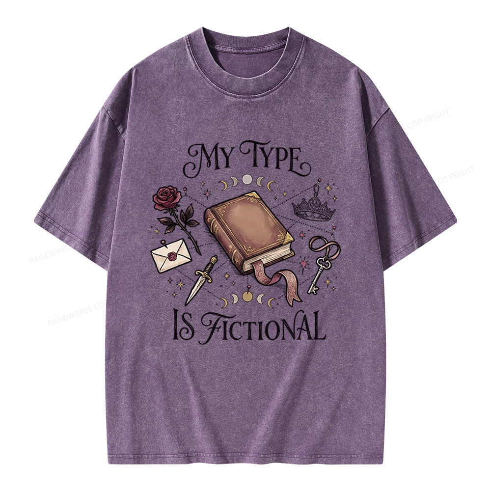 Pagewings My Type Is Fictional Unisex Washed T-shirt