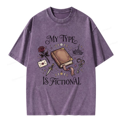 Pagewings My Type Is Fictional Unisex Washed T-shirt