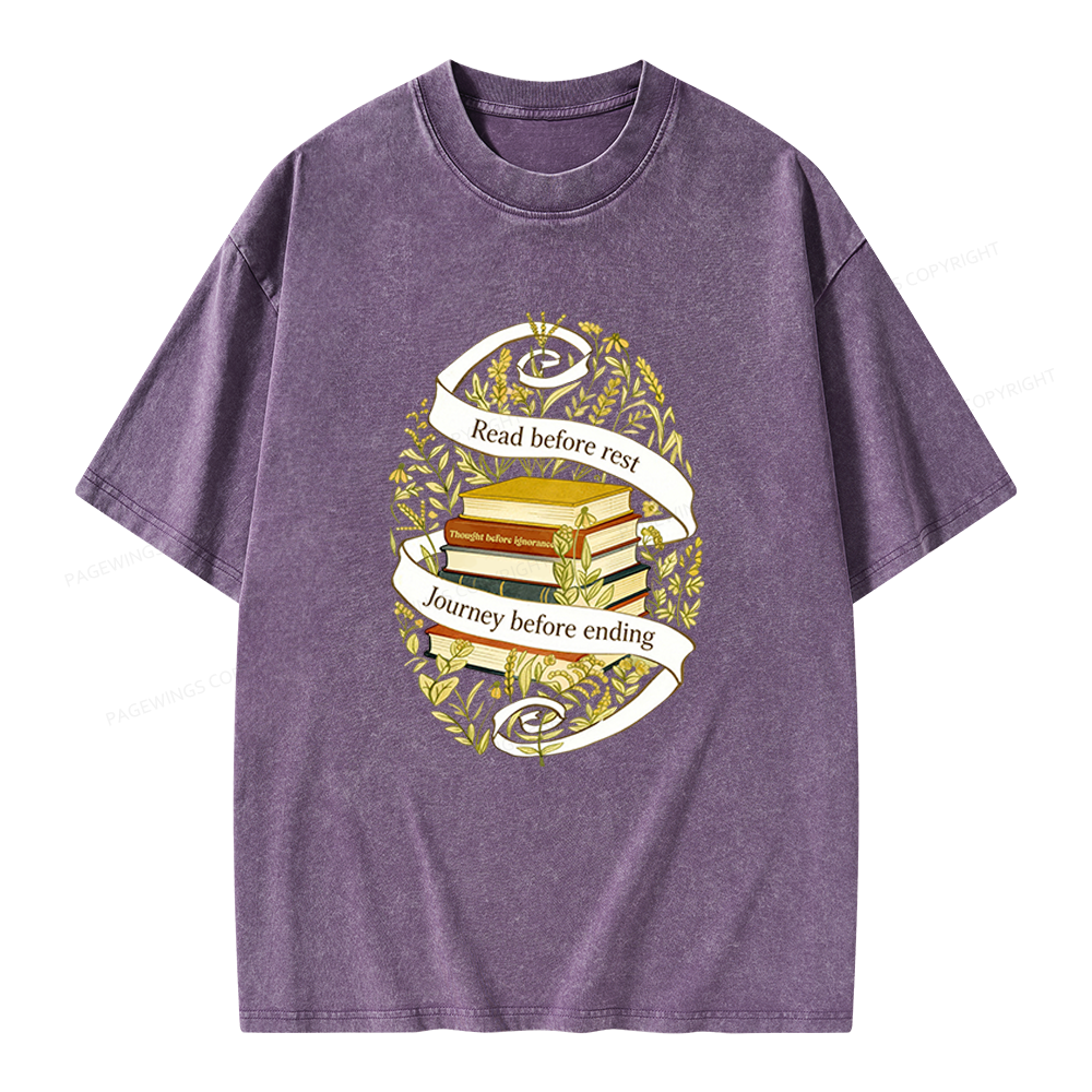 Pagewings Read Before Rest Unisex Washed T-shirt