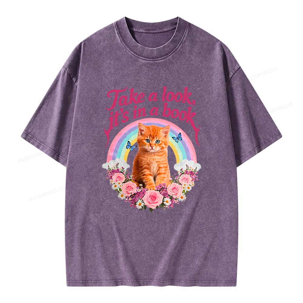Pagewings Take A Look It's In A Book Unisex Washed T-shirt