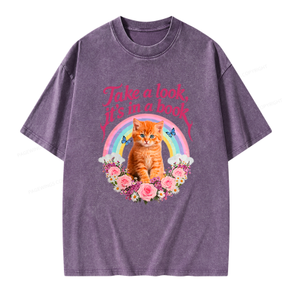 Pagewings Take A Look It's In A Book Unisex Washed T-shirt