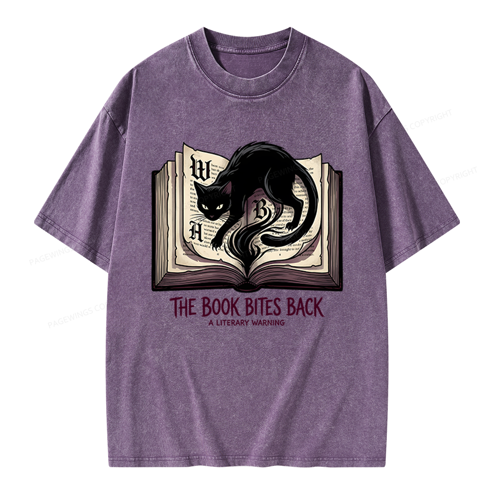 Pagewings The Book Bites Back Unisex Washed T-shirt