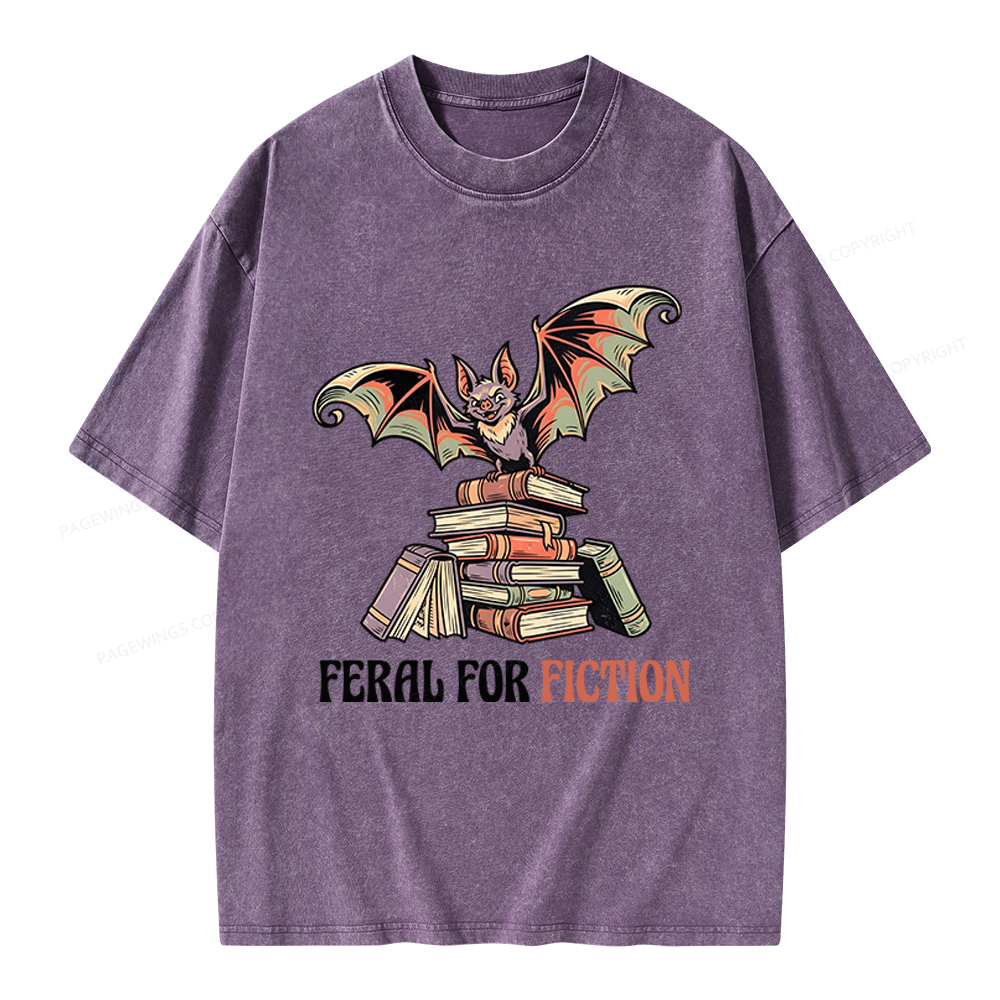 Pagewings Feral For Fiction Unisex Washed T-shirt