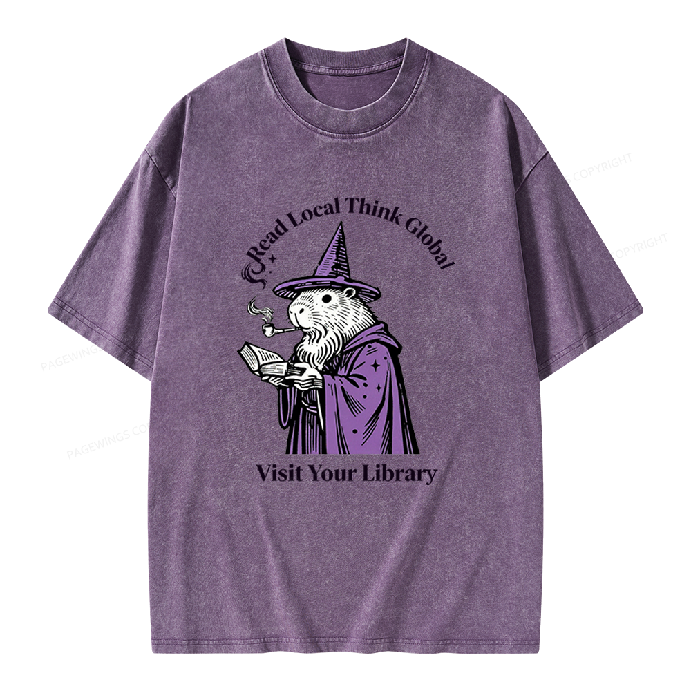 Pagewings  Visit Your Library Unisex Washed T-shirt