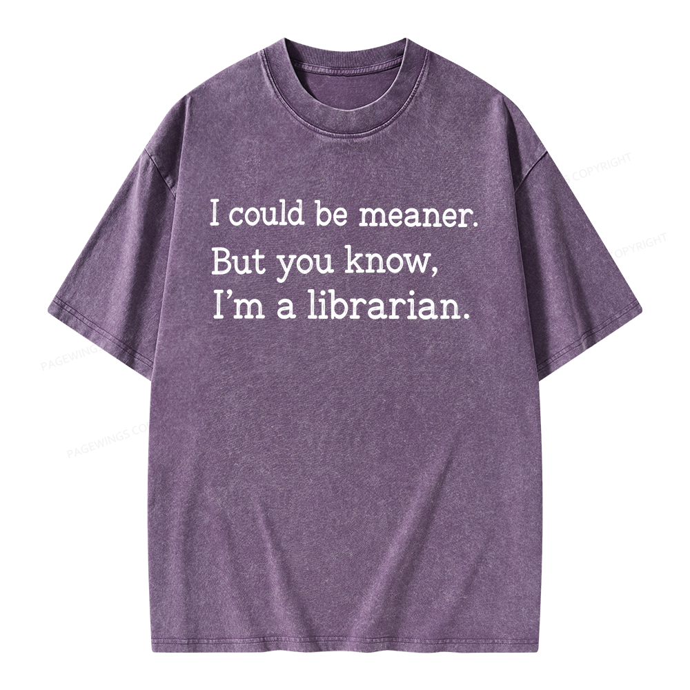 Pagewings I Could Be Meaner Unisex Washed T-shirt