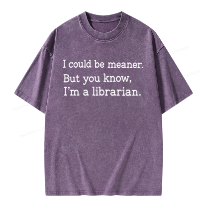 Pagewings I Could Be Meaner Unisex Washed T-shirt