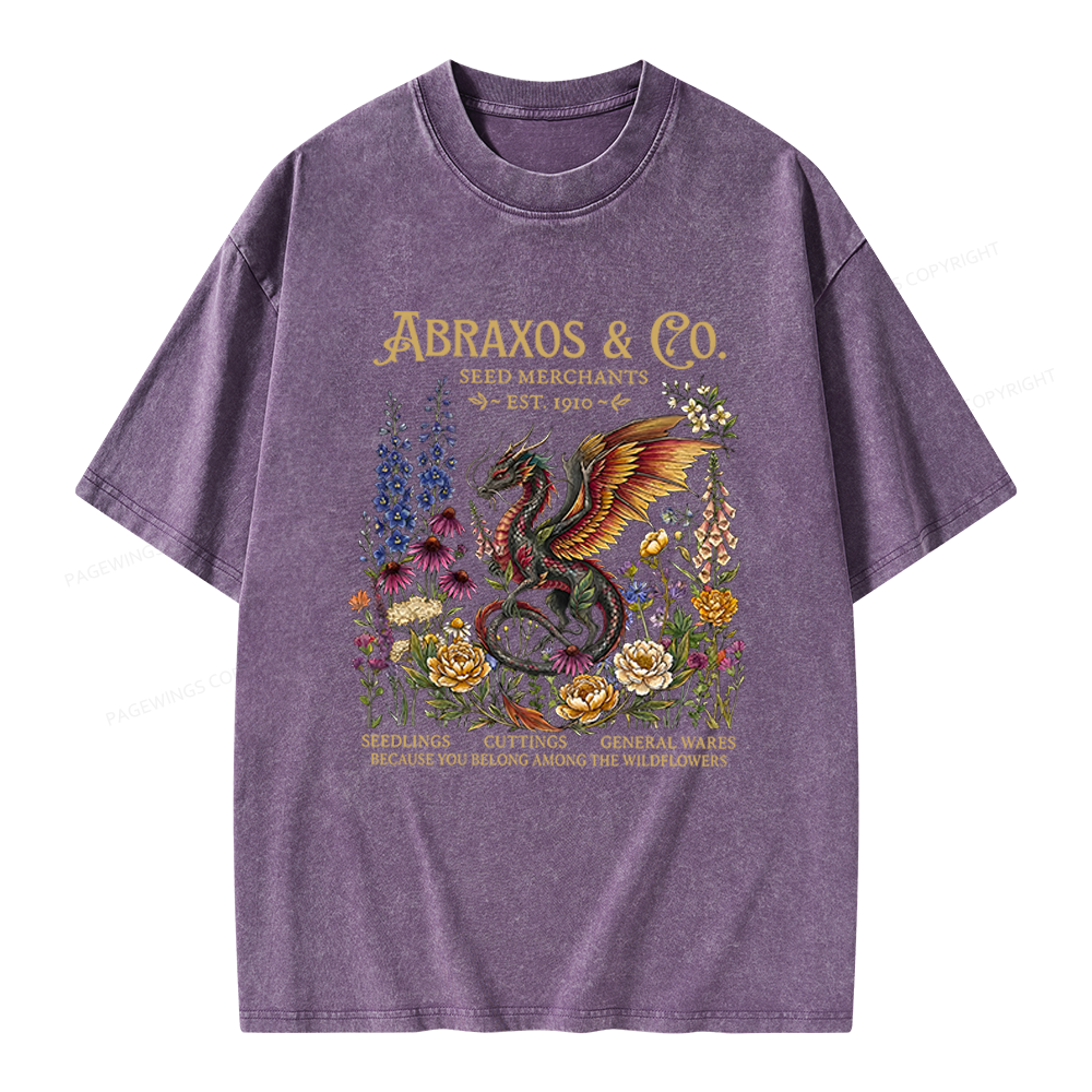 Pagewings Fantasy Books Lover Unisex Washed T-shirt