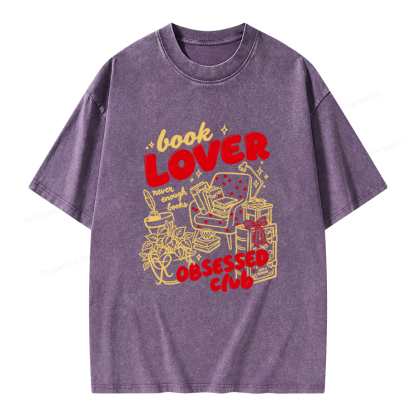 Pagewings Book Lover Obsessed Club Unisex Washed T-shirt