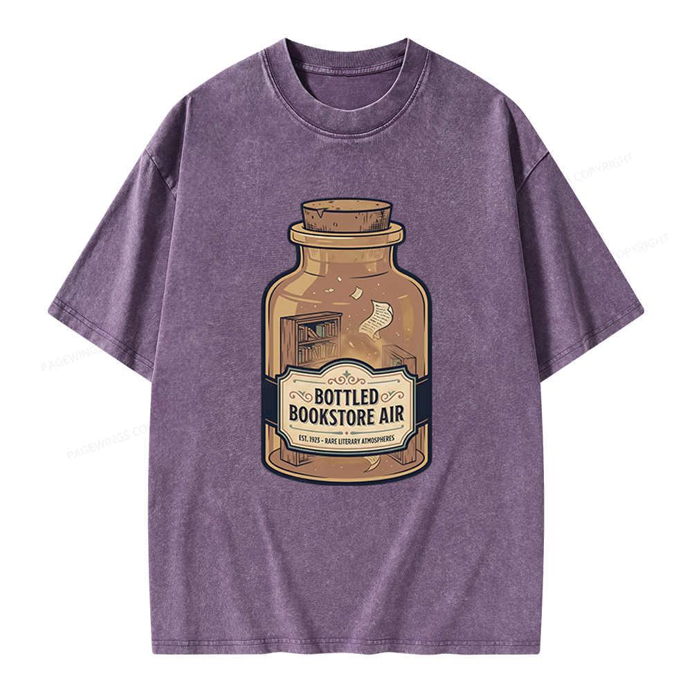Pagewings Bottled Bookstore Air Unisex Washed T-shirt