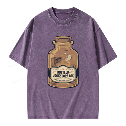 Pagewings Bottled Bookstore Air Unisex Washed T-shirt