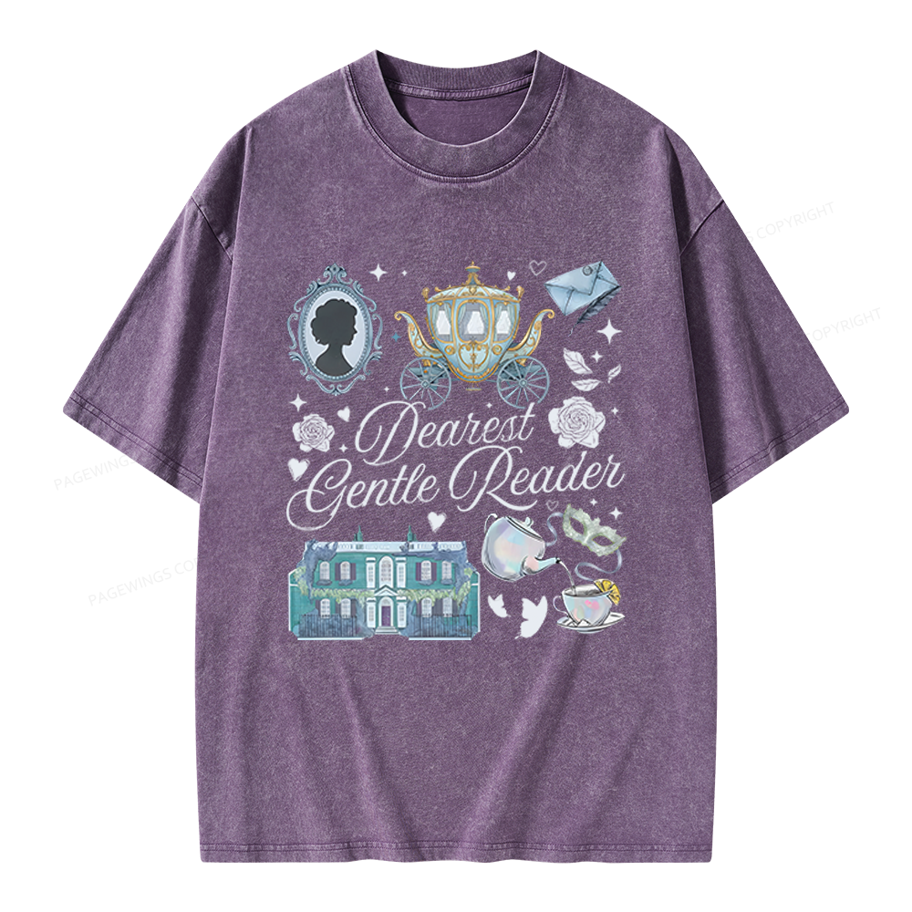 Pagewings Dearest Gentle Reader Unisex Washed T-shirt