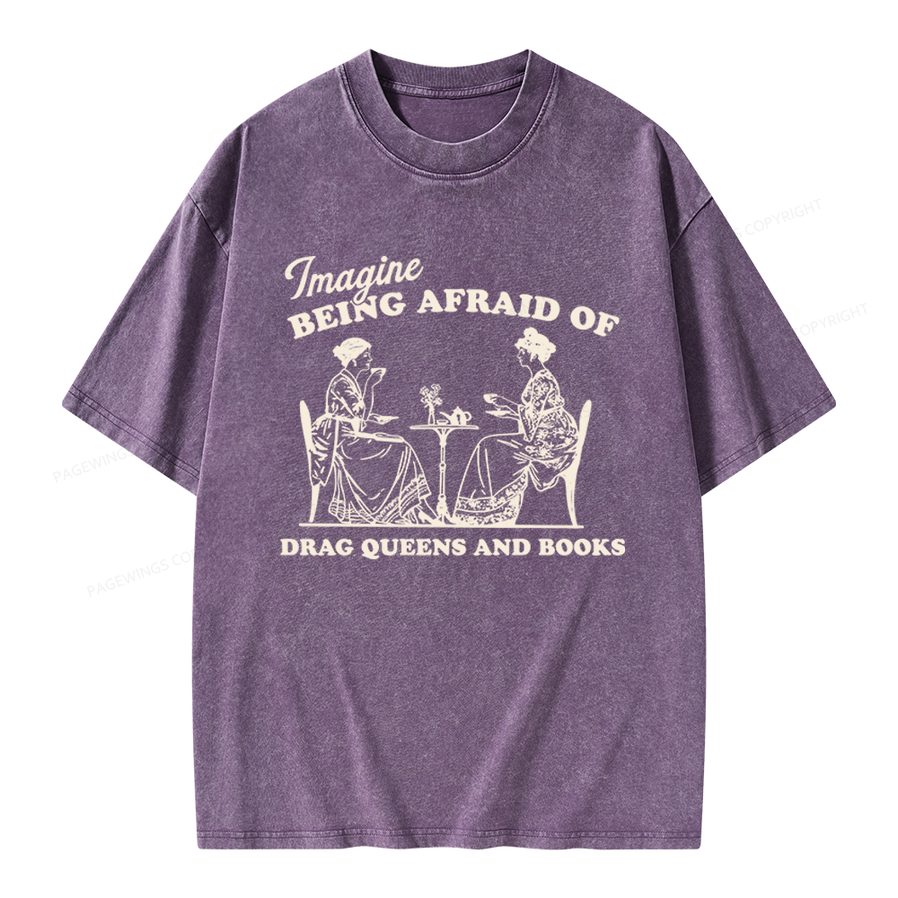 Pagewings Drag Queens Unisex Washed T-shirt