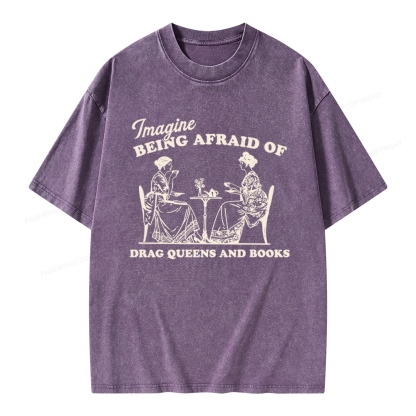 Pagewings Drag Queens Unisex Washed T-shirt