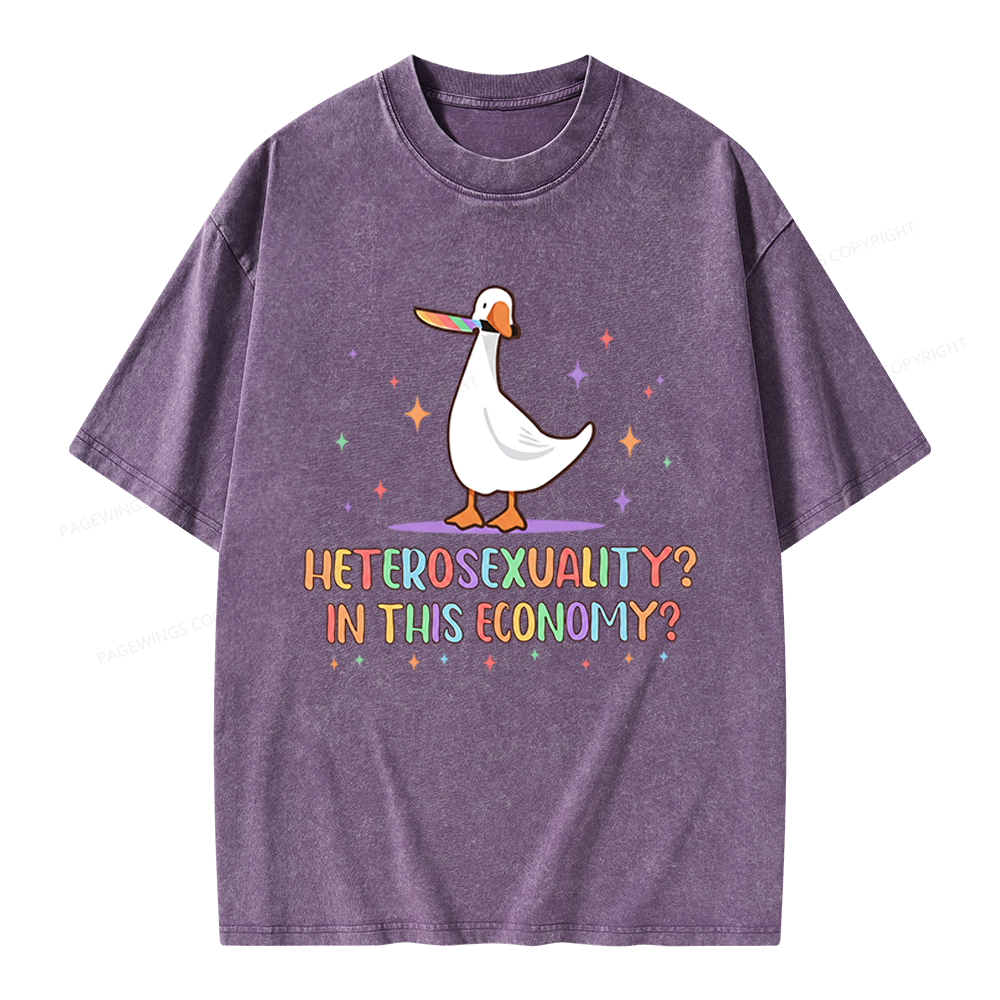 Pagewings Heterosexuality In This Economy Unisex Washed T-shirt