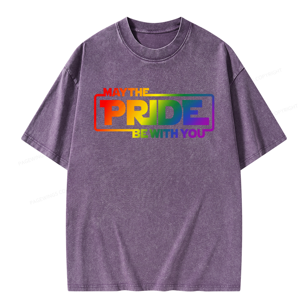 Pagewings May The Pride Be With You Unisex Washed T-shirt