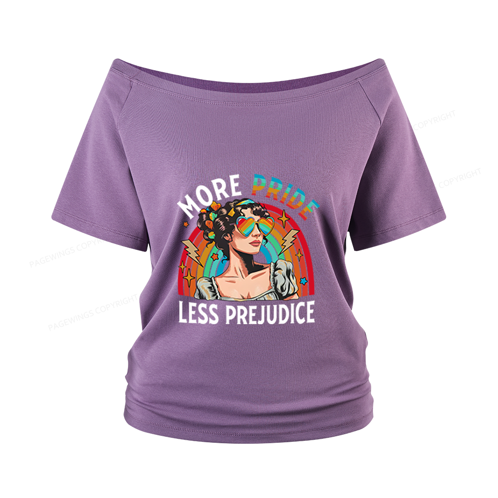 Pagewings More Pride Less Prejudice Women Off Shoulder T-shirts