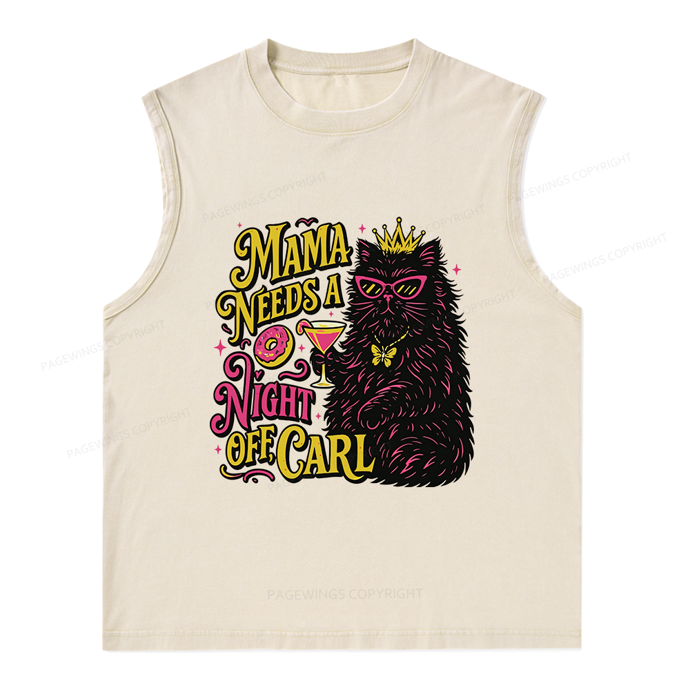 Pagewings Mama Needs A Night Off Unisex Washed Tank Top