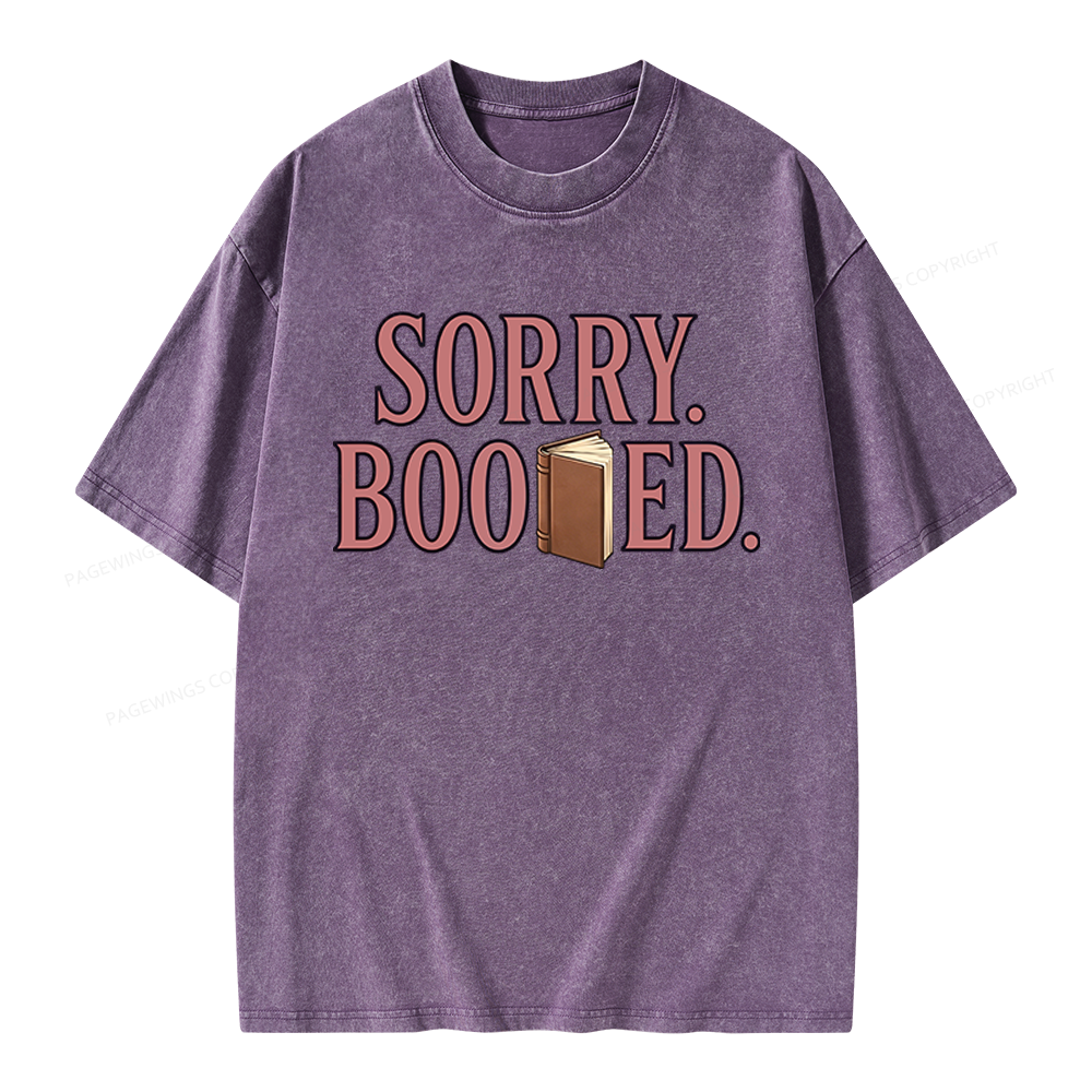 Pagewings Sorry Booked Unisex Washed T-shirt