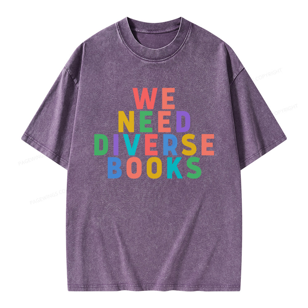 Pagewings We Need Diverse Books Unisex Washed T-shirt