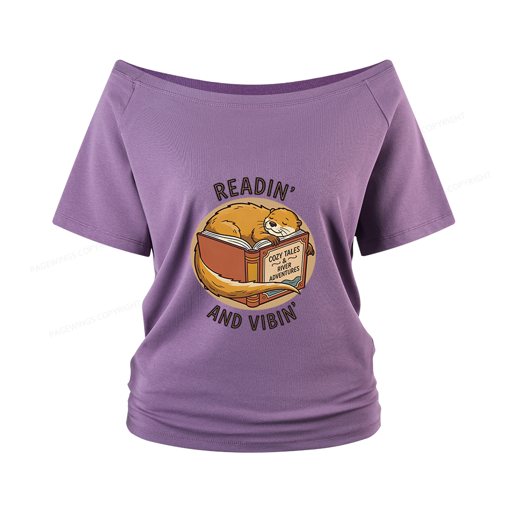 Pagewings Readin' And Vibin' Women Off Shoulder T-shirts