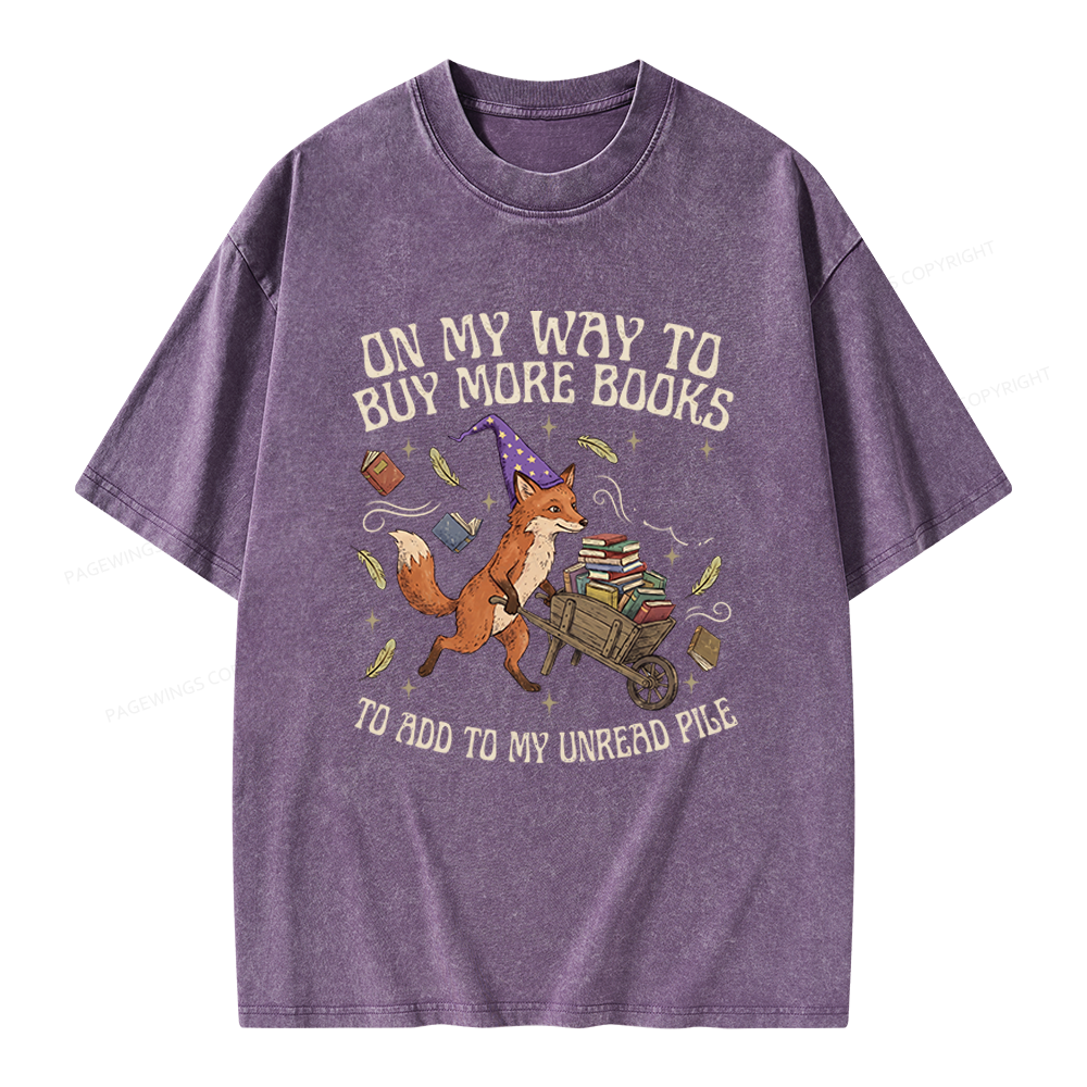 Pagewings On My Way To Buy More Books Unisex Washed T-shirt