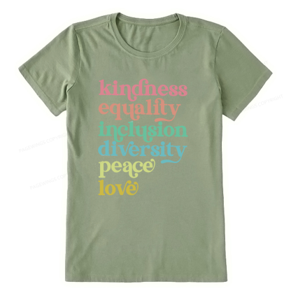 Pagewings Kindness Equality Inclusion Diversity Peace Love Unisex Classic T-shirt