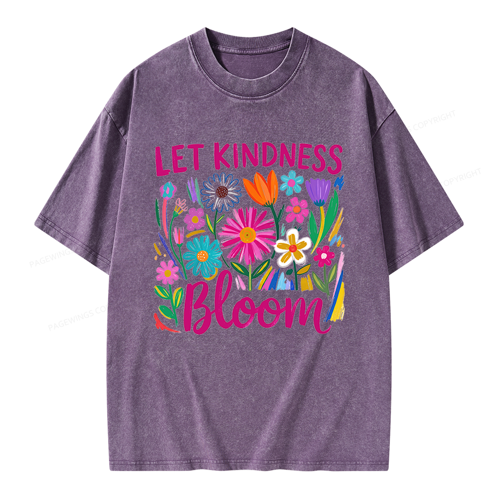 Pagewings Let Kindness Bloom Unisex Washed T-shirt