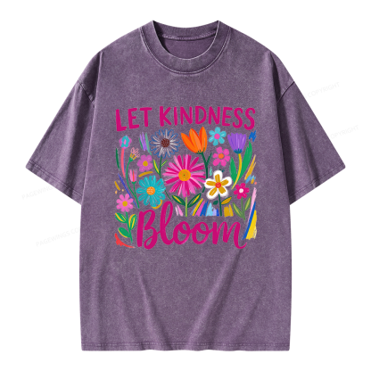 Pagewings Let Kindness Bloom Unisex Washed T-shirt