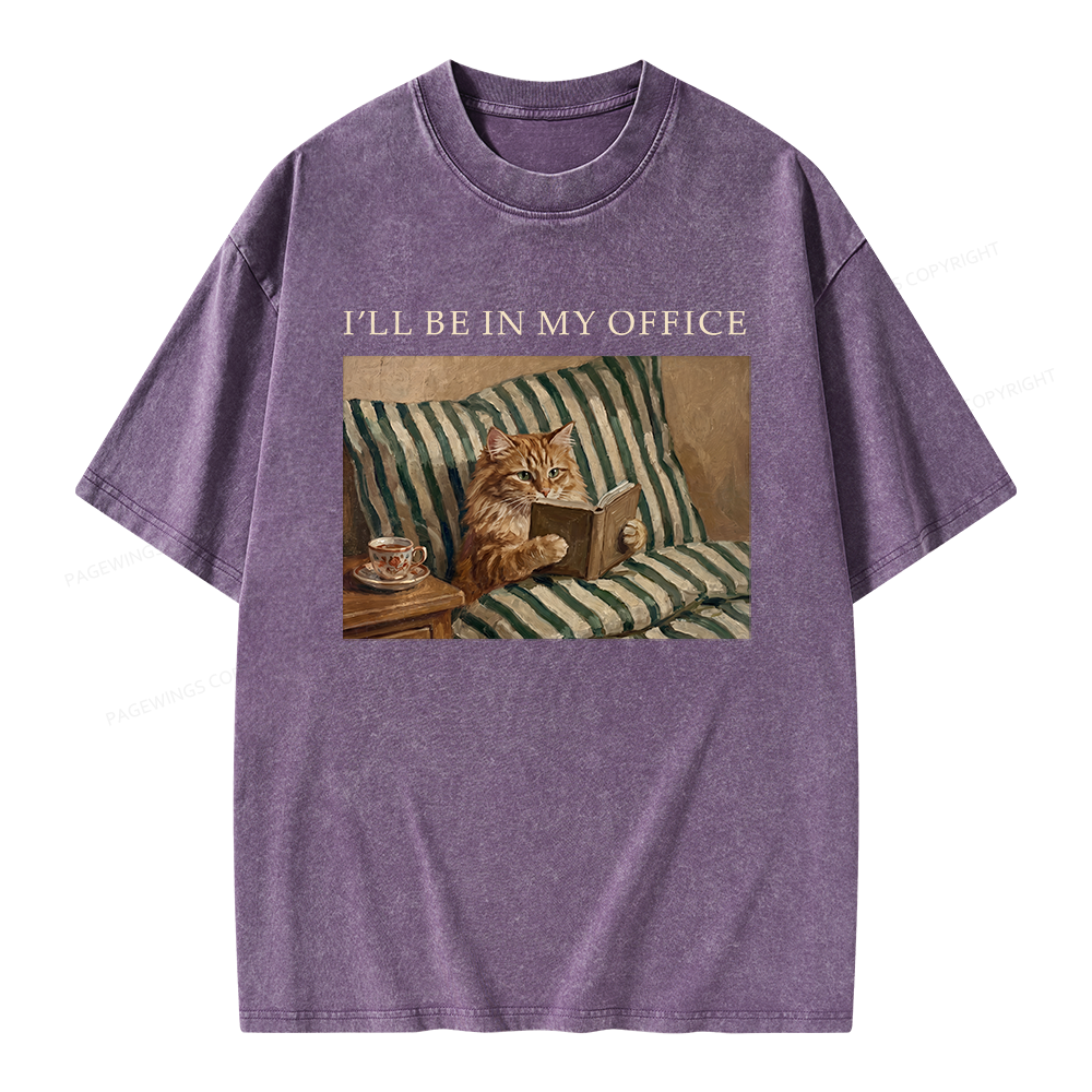 Pagewings Funny Book Lover Unisex Washed T-shirt
