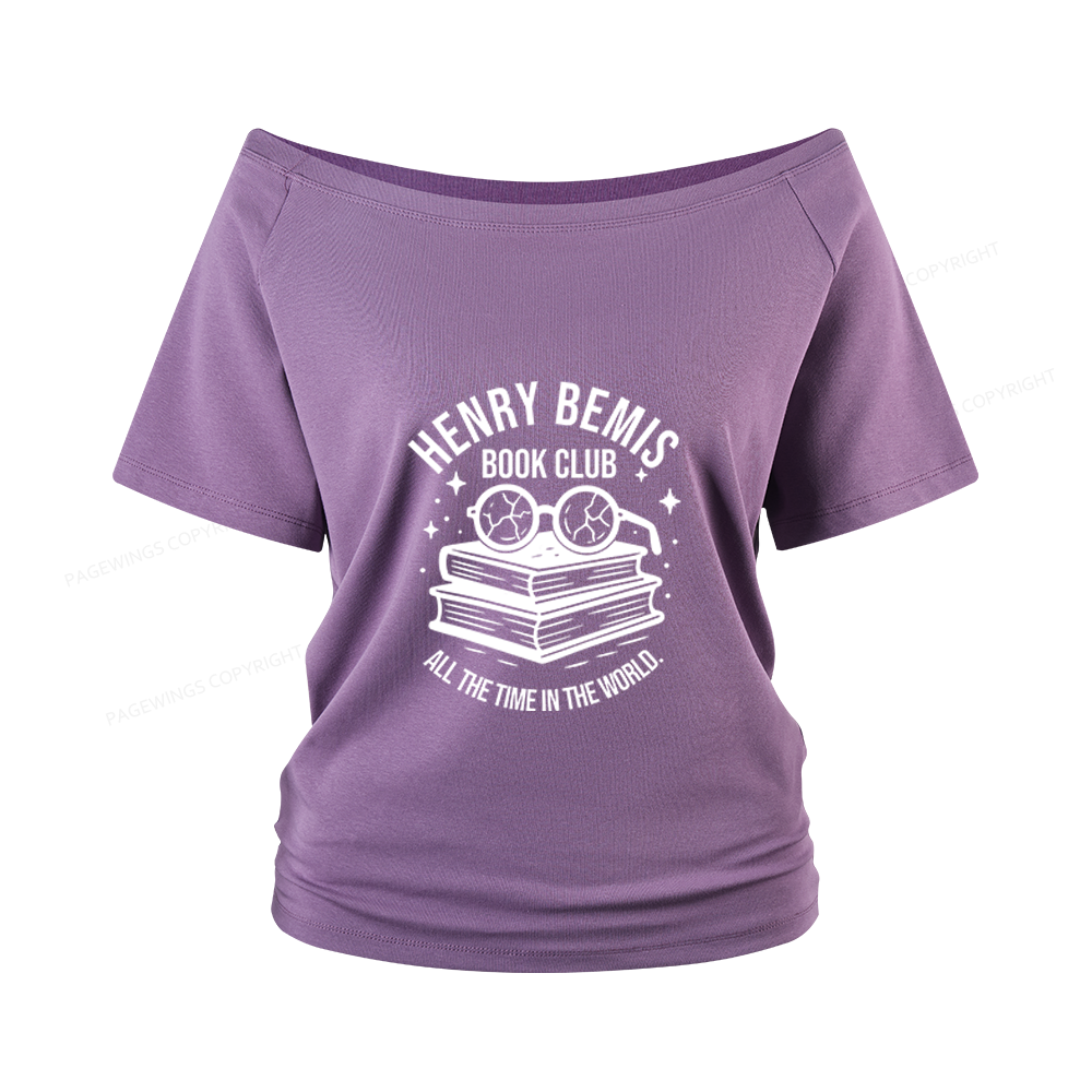 Pagewings Henry Bemis Book Club Women Off Shoulder T-shirts