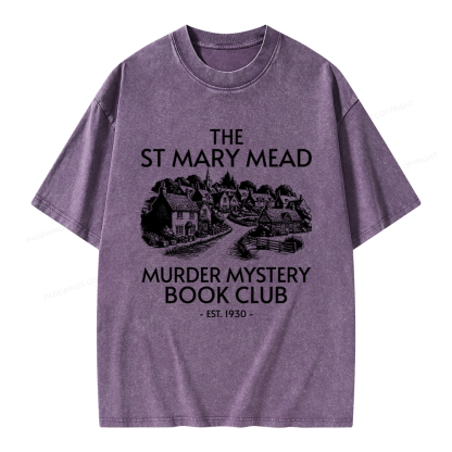 Pagewings Murder Mystery Book Club Unisex Washed T-shirt