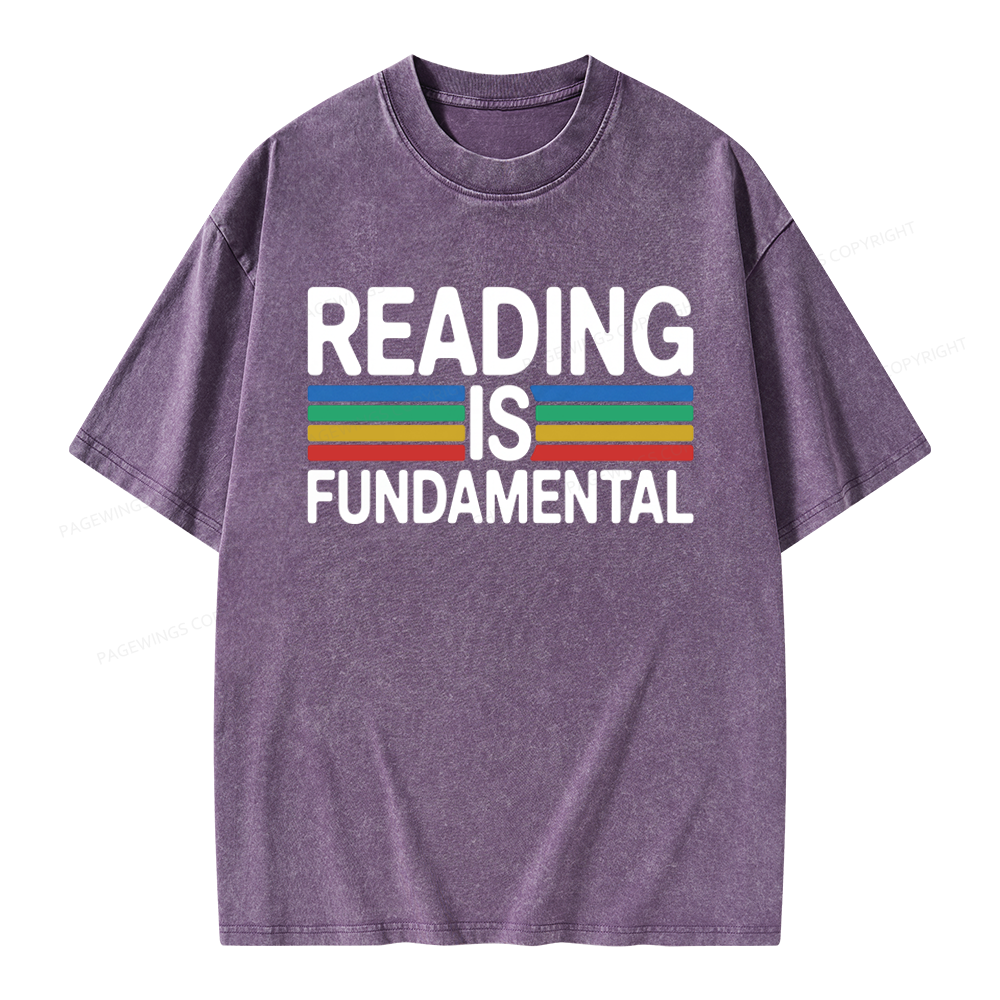 Pagewings Reading Is Fundamental Unisex Washed T-shirt