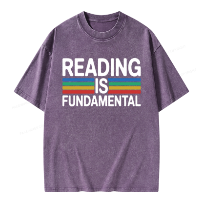 Pagewings Reading Is Fundamental Unisex Washed T-shirt
