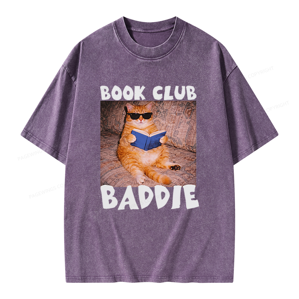 Pagewings Book Club Baddie Unisex Washed T-shirt
