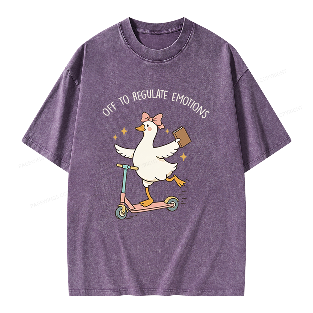 Pagewings Off To Regulate Emotions Unisex Washed T-shirt