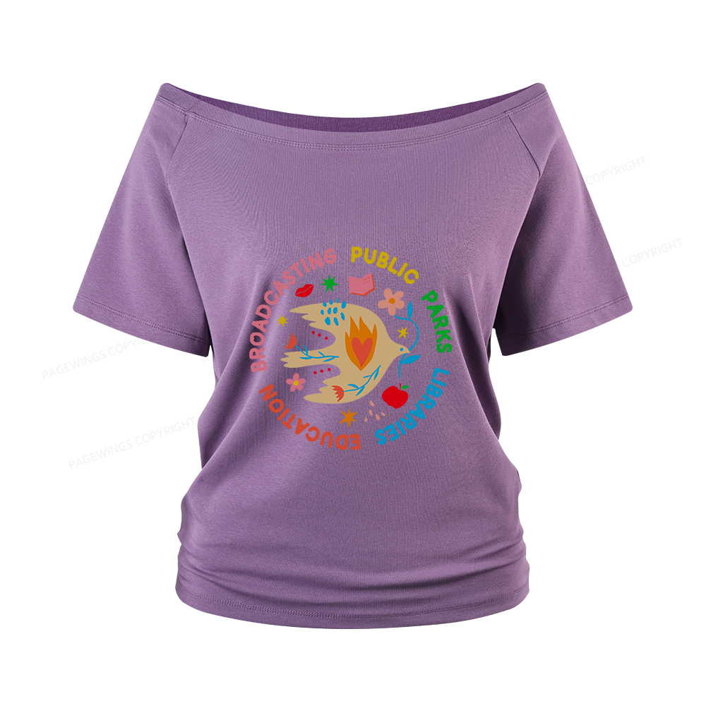 Pagewings Public Parks Libraries Women Off Shoulder T-shirts