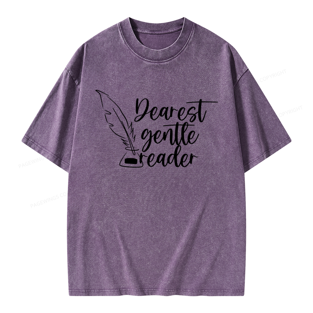 Pagewings Dearest Gentle Reader Unisex Washed T-shirt