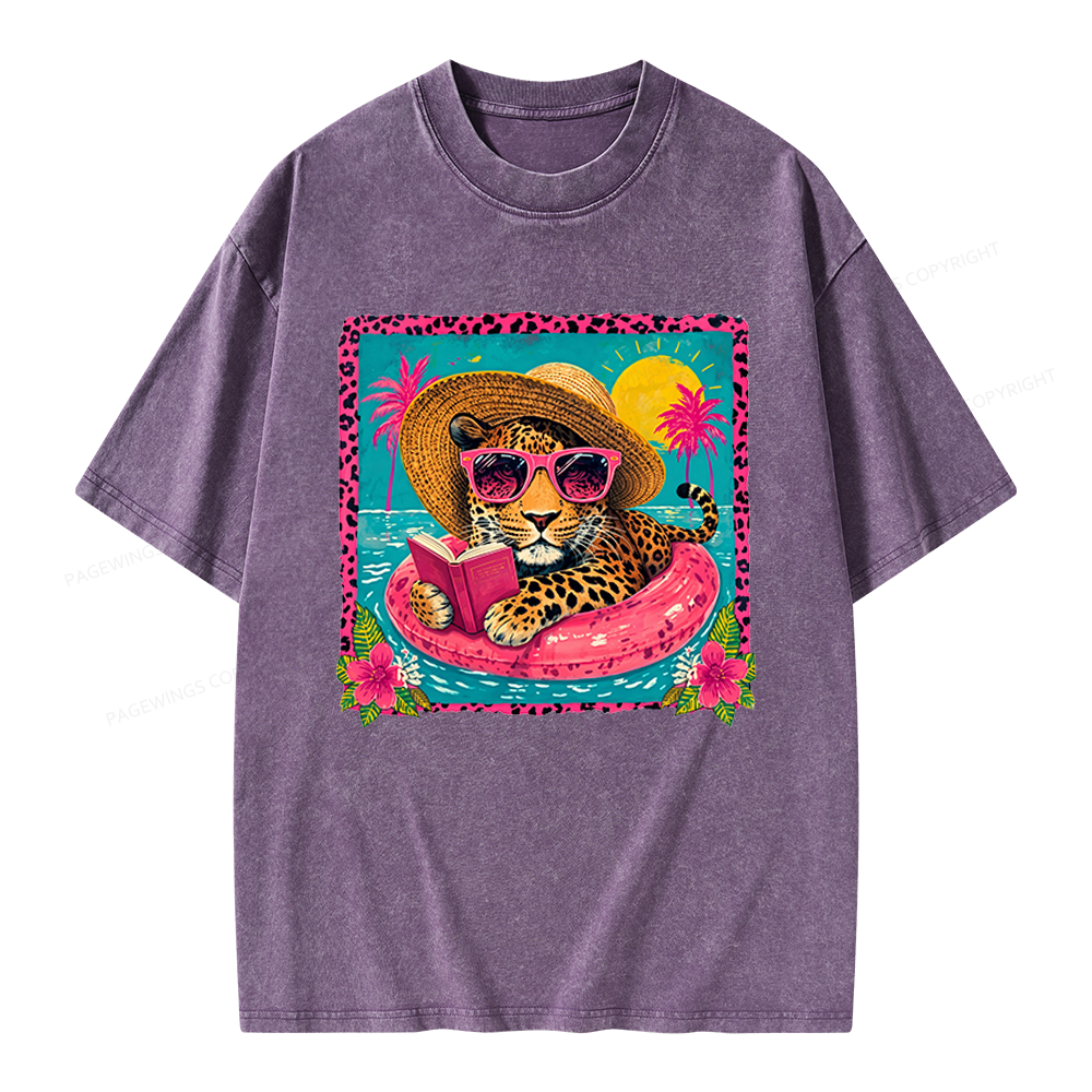 Pagewings Summer Reading Unisex Washed T-shirt