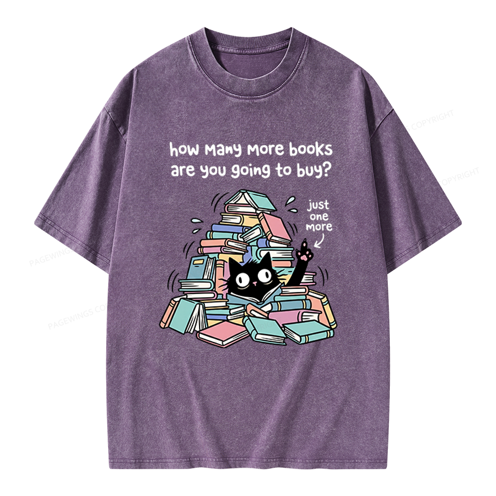 Pagewings Just One More Book Unisex Washed T-shirt