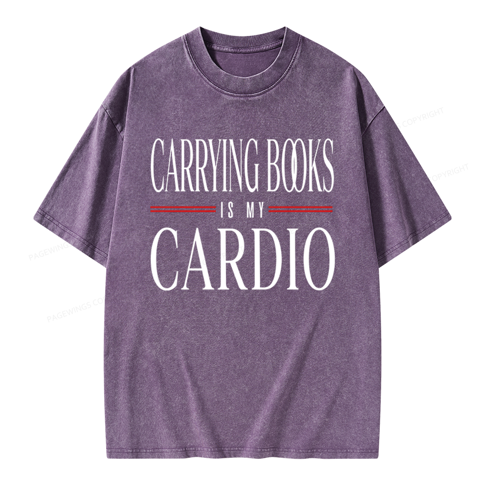 Pagewings Carrying Books Is My Cardio Unisex Washed T-shirt
