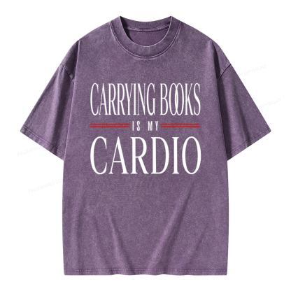 Pagewings Carrying Books Is My Cardio Unisex Washed T-shirt