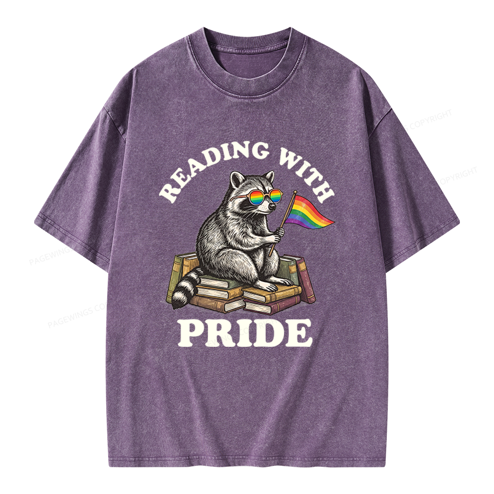 Pagewings Reading With Pride Unisex Washed T-shirt