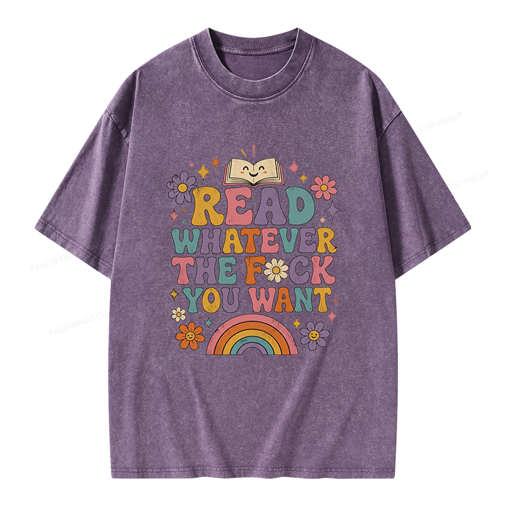Pagewings Read Whatever Unisex Washed T-shirt
