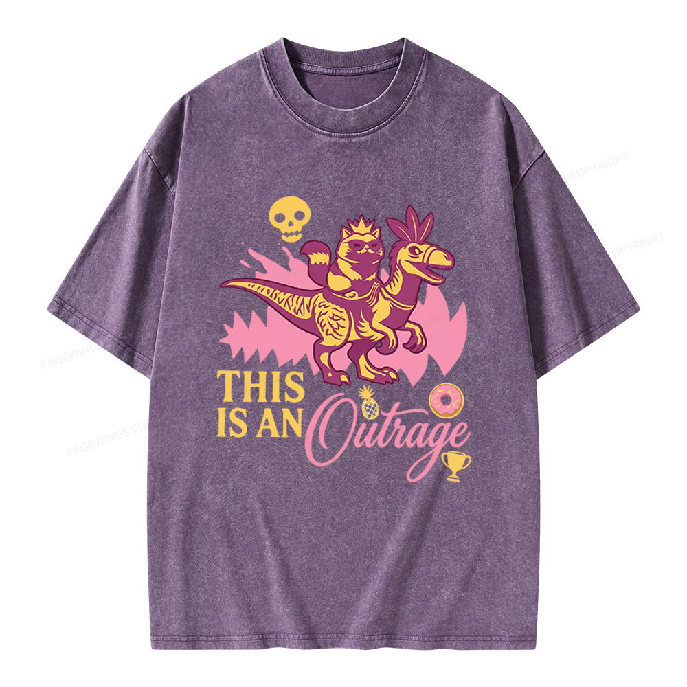 Pagewings This Is An Outrage Unisex Washed T-shirt
