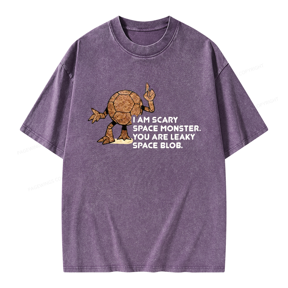 Pagewings I Am Scary Space Monster Unisex Washed T-shirt