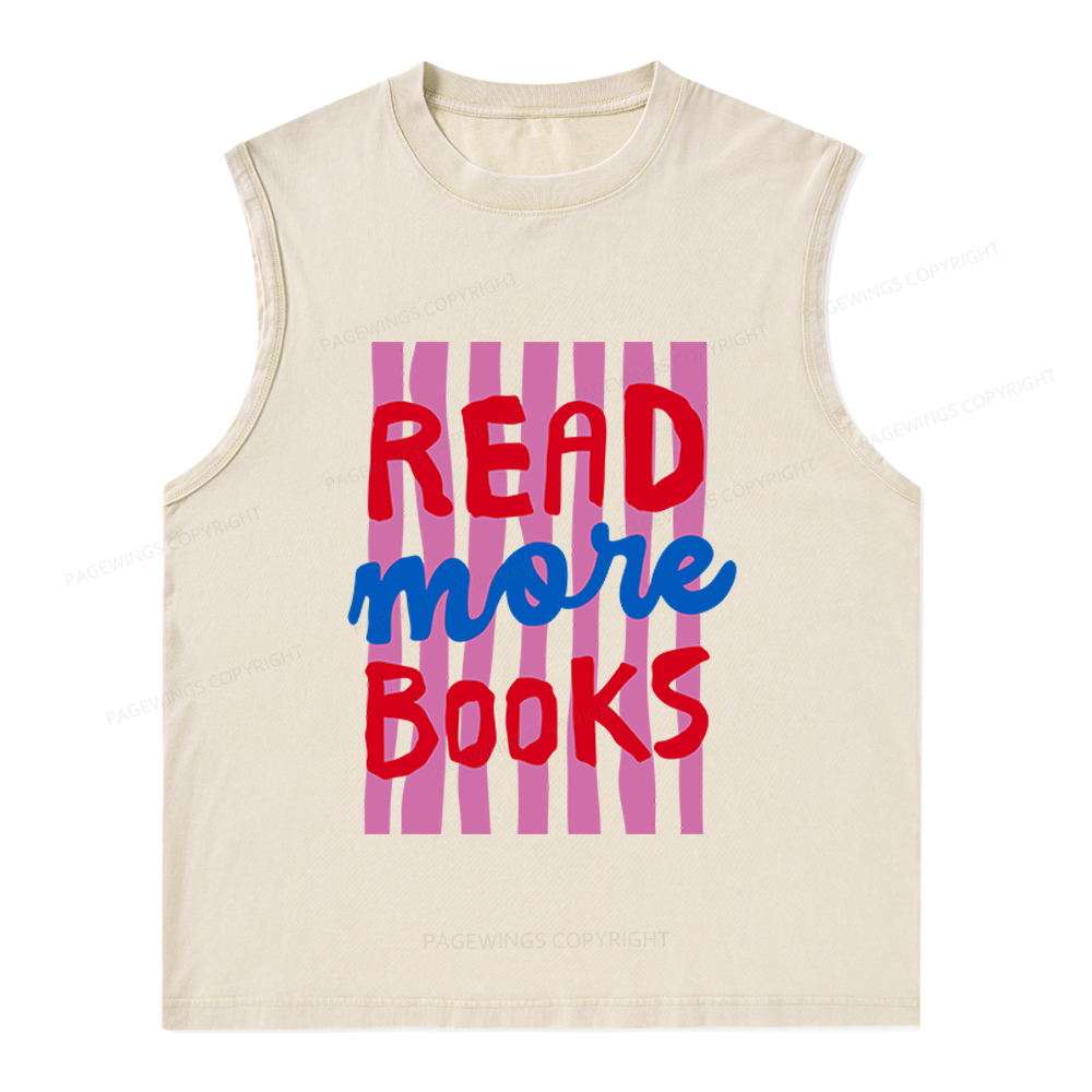Pagewings Read More Books Unisex Washed Tank Top