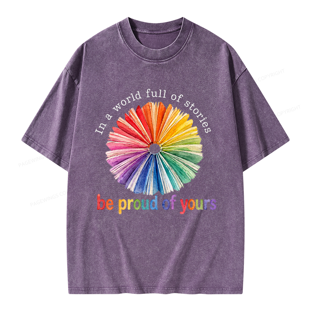 Pagewings In A World Full Of Stories Unisex Washed T-shirt